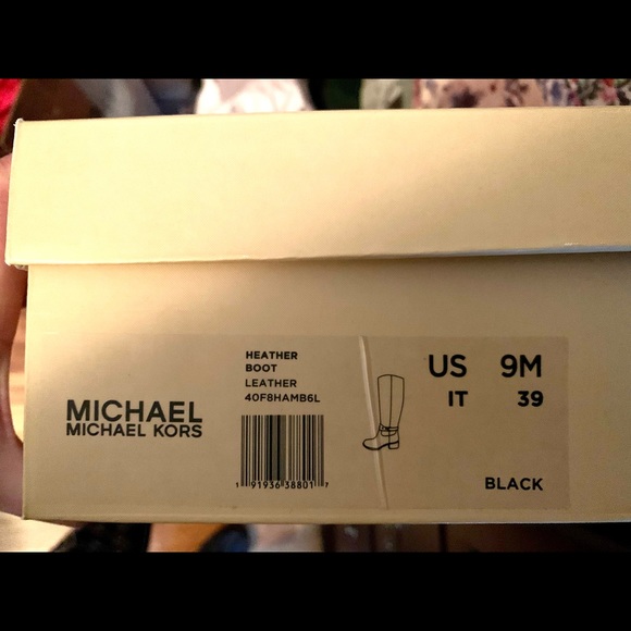 MICHAEL Michael Kors Heather Black Leather Boot size - Picture 10 of 12